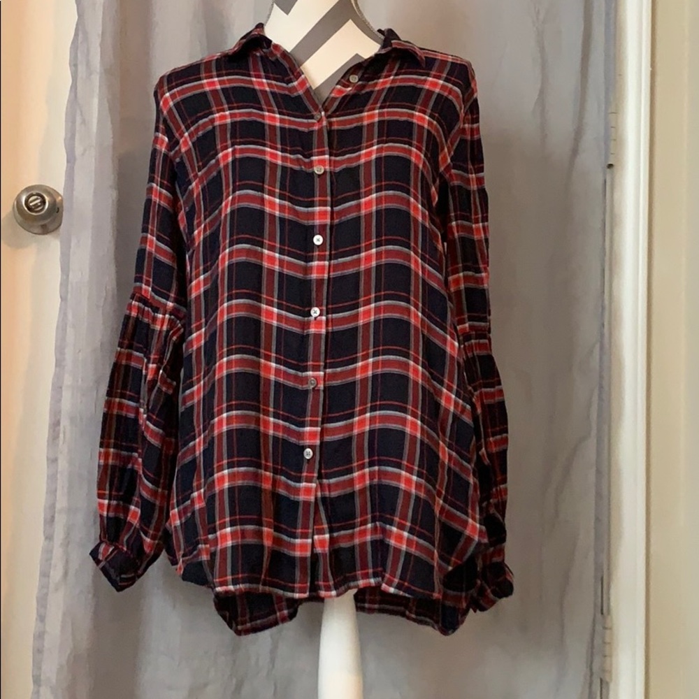 Plaid Button Down Top